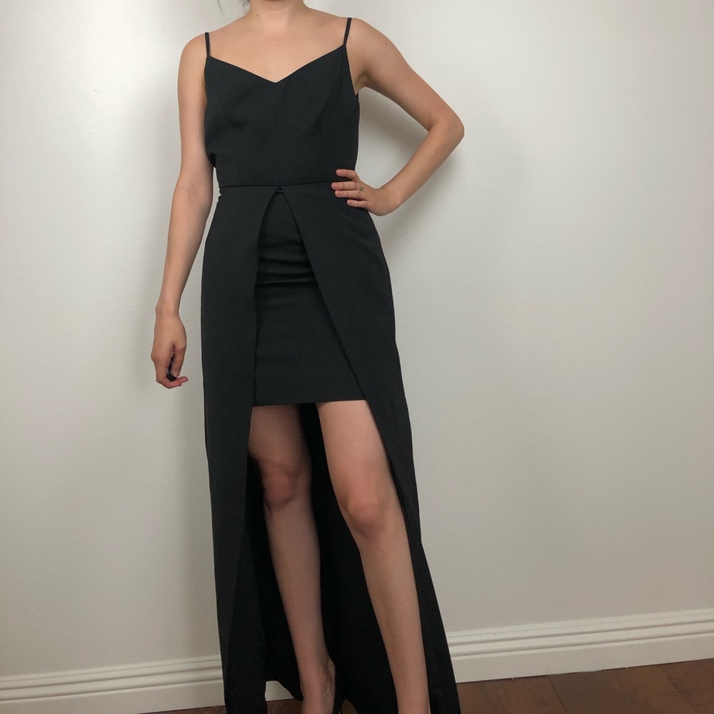 Keepsake The Label Black Open Front Layered Gown - image 3